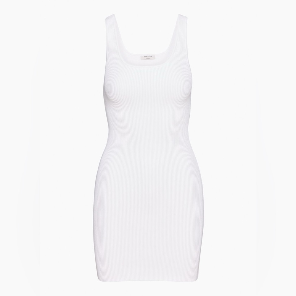 NWT Aritzia Babaton White Sculpt Knit Tank Dress